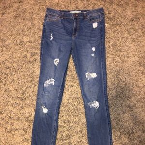 Hollister distresses blue jeans